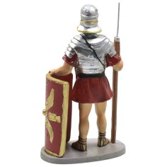 Centurione con scudo e lancia in resina dipinta 12 cm serie 2