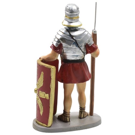 Centurión con escudo y lanza en resina pintada 12 cm serie