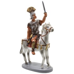 Centurione con spada a cavallo in resina dipinta 12 cm serie