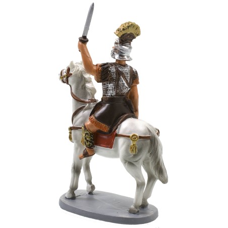 Centurion with sword on horseback in painted resin 12 cm Landi