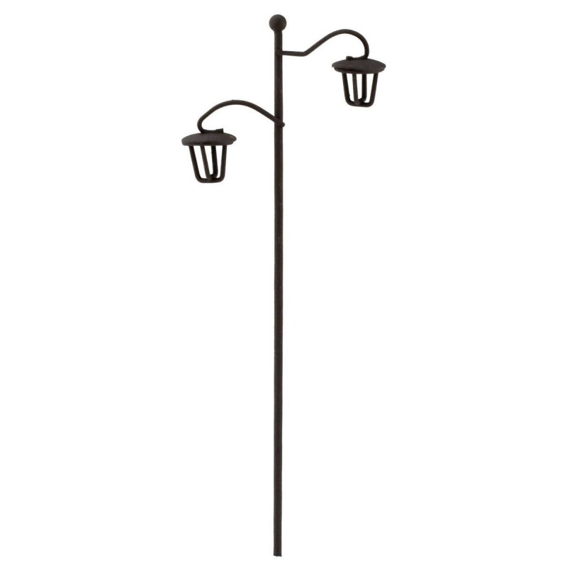 Double lamppost black from road cm 17.5 h