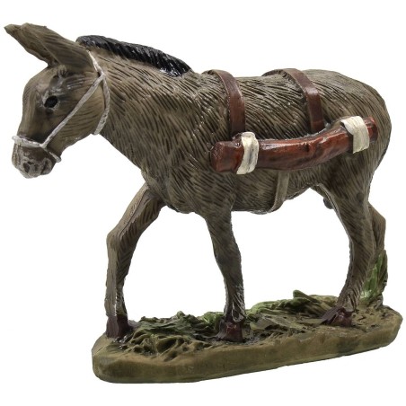 Burro con base de resina pintada para estatuas de 10 cm