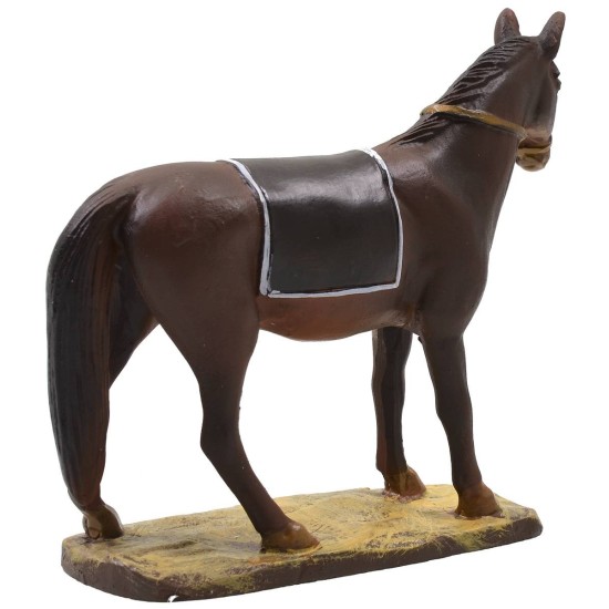 Horse with base in painted resin for statues 10 cm Landi