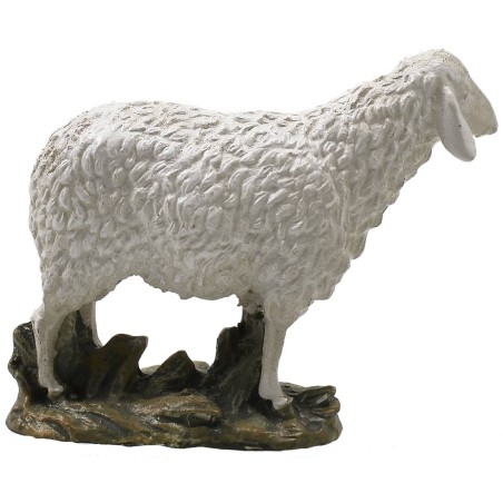 Oveja cabeza alta en resina pintada para estatuas de 10 cm
