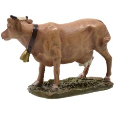 Bue con campanaccio in resina dipinta per statue 12 cm serie 2