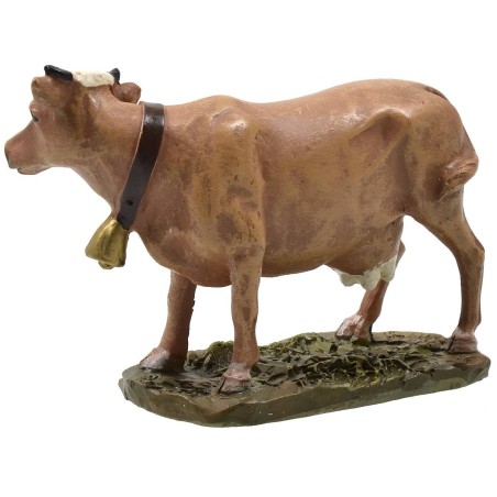 Bue con campanaccio in resina dipinta per statue 12 cm serie