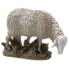 Oveja con cabeza baja en resina pintada para estatuas de 12 cm