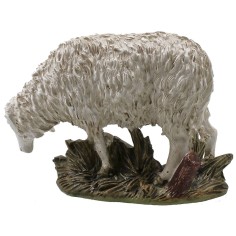 Sheep with low head in painted resin for statues 12 cm Landi 2