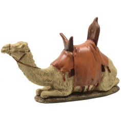 Dromedario seduto con sella in resina dipinta per statue 12 cm 2