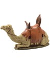 Dromedario sentado con silla de montar en resina pintada para