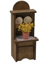 Aparador de madera con jarrón de flores y platos cm 5,5x4,5x13
