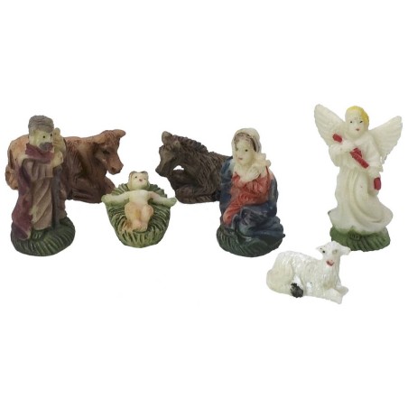 Set Natività 3 cm 7 soggetti per presepe Mondo Presepi