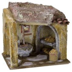 Ambientación de un molino para belén de 19,5x14x18 cm de altura