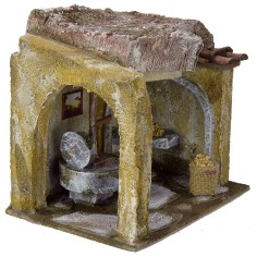 Ambientación de un molino para belén de 19,5x14x18 cm h para 2