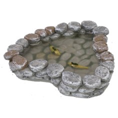 Estanque de resina con agua mágica y peces de 12x11x2 cm h 2