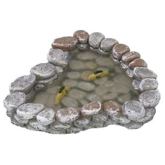 Estanque de resina con agua mágica y peces de 12x11x2 cm h