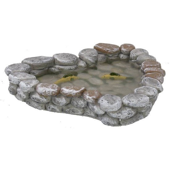 Laghetto in resina con acqua magica e pesci cm 12x11x2 h Mondo