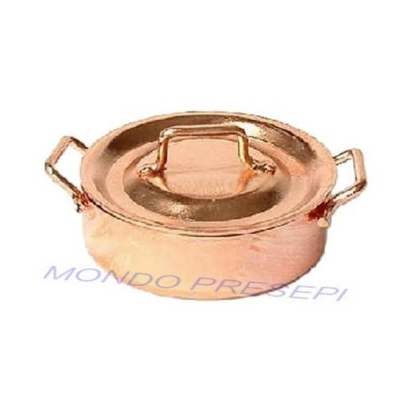 Pentola in rame cm 3x1 Mondo Presepi
