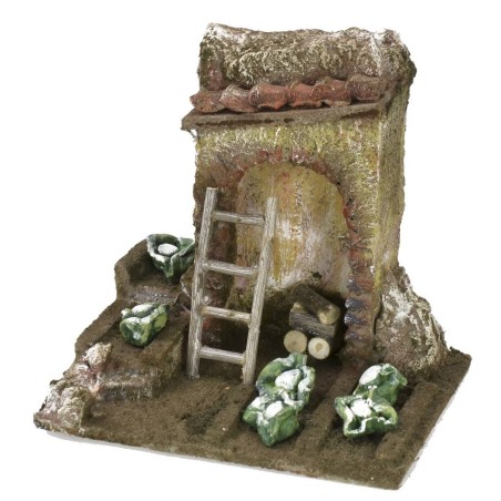 Orto per presepe con rudere cm 11,5x9x11 h per statue da 6 cm