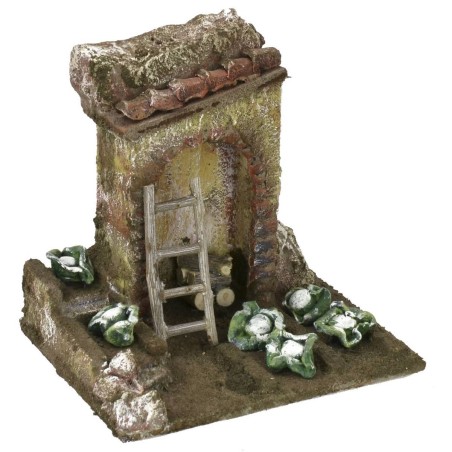 Orto per presepe con rudere cm 11,5x9x11 h per statue da 6 cm