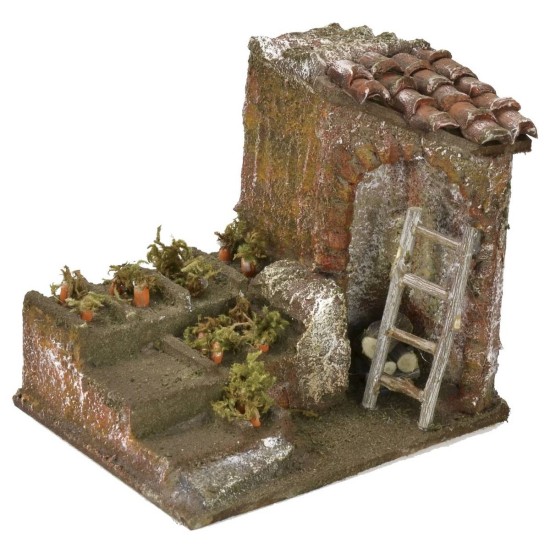 Ambientación de huerto con terrazas para belén de 9x11,5x10 cm