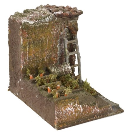 Ambientación de huerto con terrazas para belén de 9x11,5x10 cm