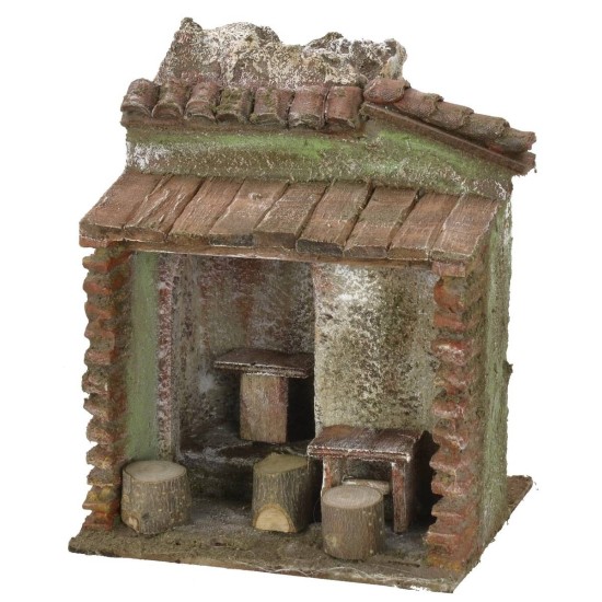 Osteria con pergola cm 11,5x9x13,5 h per statue da 6 cm Mondo