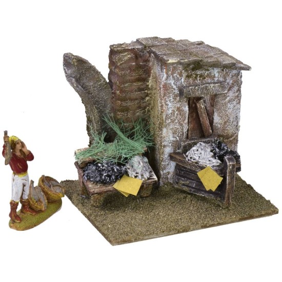 Pescadería con naufragio de 11,5x9x9,5 cm de alto para estatuas