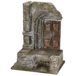 Ruina de templo antiguo con puerta de 11,5x9x15,5 cm de altura