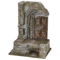 Ruina de templo antiguo con puerta de 11,5x9x15,5 cm de altura