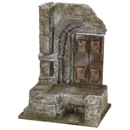 Ruina de templo antiguo con puerta de 11,5x9x15,5 cm de altura