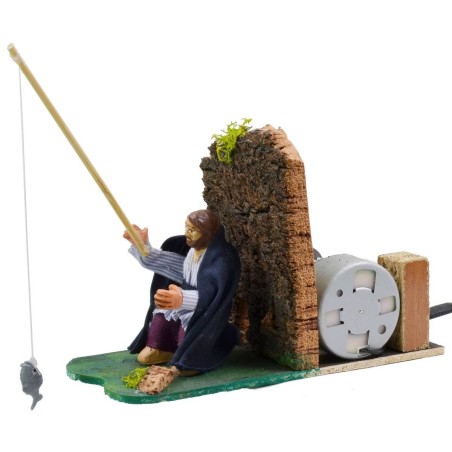 Pescador sentado en movimiento serie 8 cm Mondo Presepi