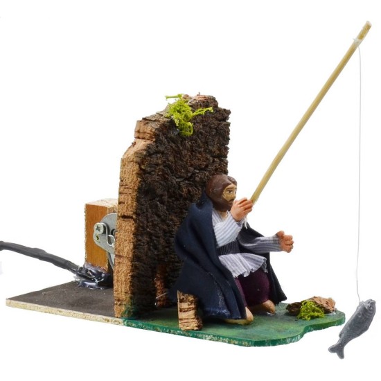 Seated fisherman in motion 8 cm series