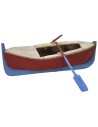 Painted wooden boat with oars cm 24x9,5x6 h