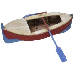 Barca in legno dipinta con remi cm 20x9,5x5,5 h Mondo Presepi 2