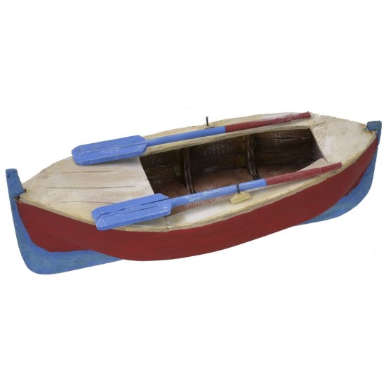 Barca de madera pintada con remos de 20x9,5x5,5 cm h Mundo Pesebres
