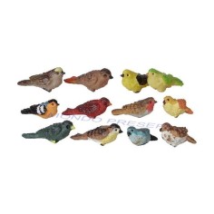 Conjunto de 3 pajaritos de 2,4 cm en colores surtidos Mondo Presepi.