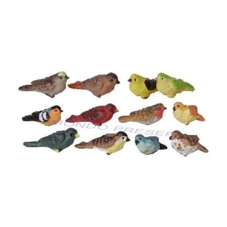 Set 3 uccellini cm 2,4 in colori assortiti Mondo Presepi