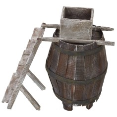 Barril con escalera y molino para uvas cm 10,5Øx22 h 2