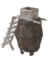 Barril con escalera y molino para uvas cm 11,5Øx18 h