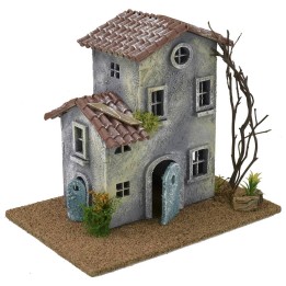 Casa con flores de 24x16x20,5 cm de altura para estatuas de 6