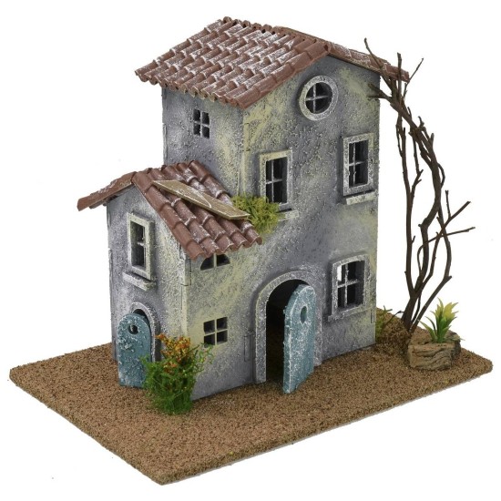 Casa con flores de 24x16x20,5 cm de altura para estatuas de 6