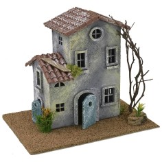 Casa con fiori cm 24x16x20,5 h per statue da 6 cm Mondo Presepi 2