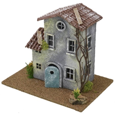 Casa con flores de 24x16x20,5 cm de altura para estatuas de 6