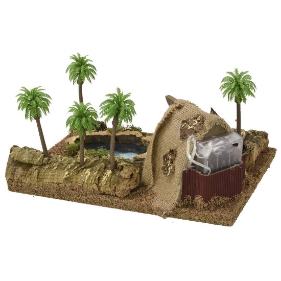 Tenda araba illuminata con laghetto e palme cm 26,5x18x12,5 h