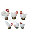 Coloca 6 gallinas de resina de 3 cm Mundo Belenes