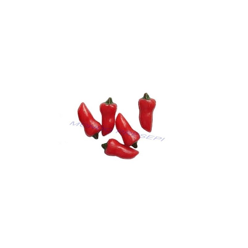 Set of 5 red peppers