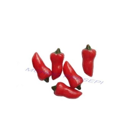 Juego de 5 pimientos rojos Mondo Presepi