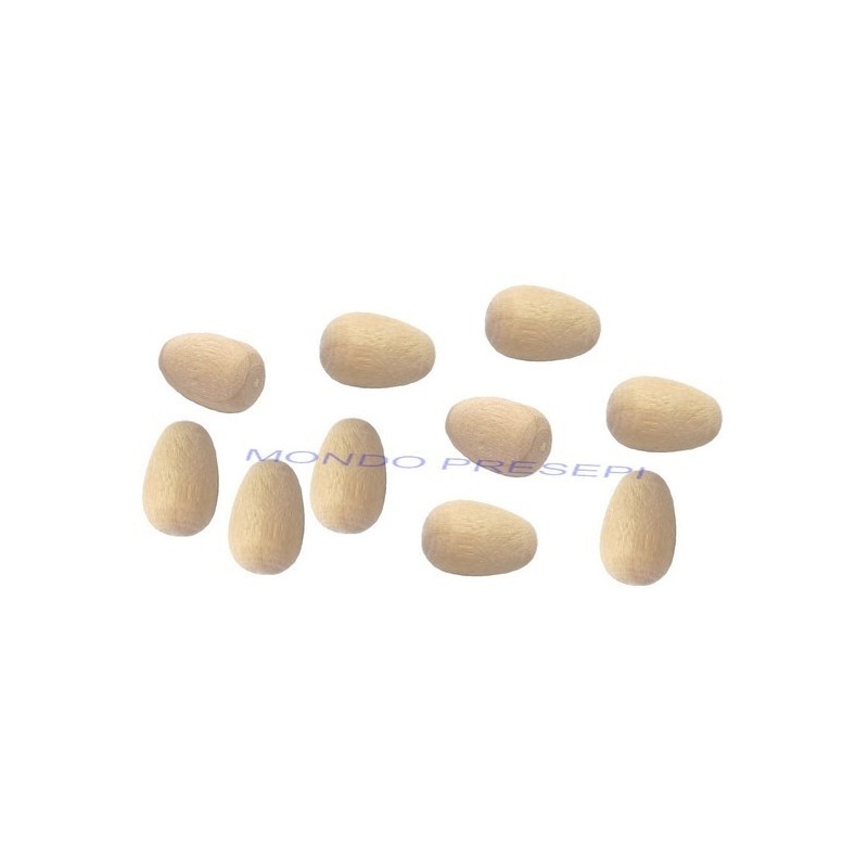 Set 10 uova mm 3x5 -Minuterie presepe Mondo Presepi