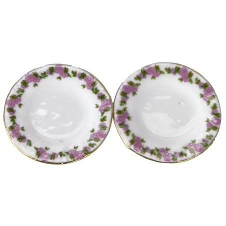 Set of 2 decorated ceramic plates ø 3.2 cm